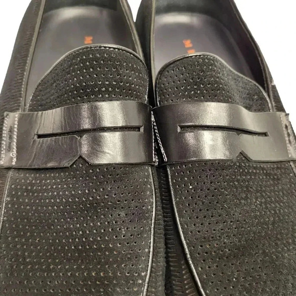 MEZLAN ROGIER MEN'S CALFSKIN & SUEDE LOAFERS Black SIZE 11 M - Picture 9 of 10
